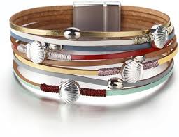 Pulsera Verano de Cuero y Conchas para Mujer