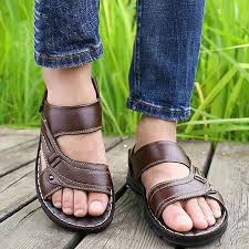 Sandalias de Cuero Antideslizantes para Hombre - Verano Informales