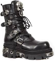 Botas de Cuero Negras New Rock para Mujer - Talla 43