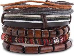 Conjunto de Pulseras de Cuero y Cáñamo para Hombre - Yolev