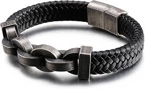 Brazalete de Fiesta Negro para Hombre en Acero Inoxidable