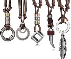 Collares de Cuero Vintage para Hombre - MILACOLATO 5 Piezas