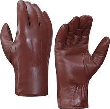 Guantes de Cuero Forrados para Hombre Harssidanzar