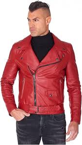 Chaqueta de Cuero Rojo para Hombre D'Arienzo