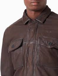 Chaqueta de Cuero para Hombre Camel Active