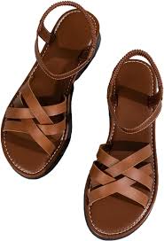 Sandalias de Verano de Cuero Tejido para Mujer