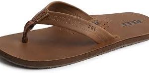 Chanclas de Cuero Marrón Reef R2611BZB para Hombre