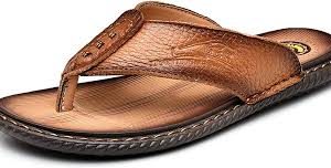 Chanclas de Cuero para Hombre - Verano en Playa y Piscina