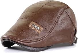 Gorros de Boina de Cuero para Hombre