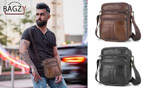 Bolso Bandolera de Cuero para Hombre BAGZY