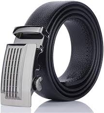 Cinturón de Cuero Negro para Hombre con Hebilla Automática