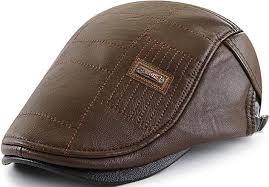 Gorro de Boina de Cuero para Hombre JFAN