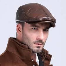 Gorro de Cuero para Hombre: Boinas de Invierno