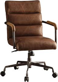 Silla Ejecutiva Ergonómica Retro de Cuero Marrón