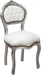 Silla Tapizada Biscottini Blanco y Plata