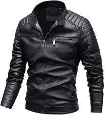 Chaqueta de Cuero Vintage para Hombre Otoño Casual