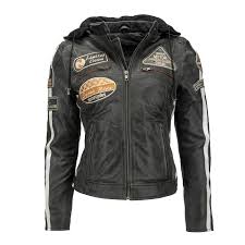 Chaqueta de Moto de Cuero para Mujer Urban GoCo UR-410