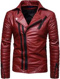 Chaqueta de Cuero Sintético para Hombre CIDCIJN