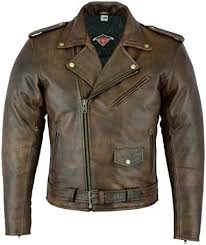 Chaqueta de Moto de Cuero Hombre - Estilo Marlon Brando