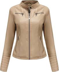 Chaqueta Biker de Cuero Sintético para Mujer