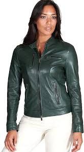 Chaqueta de Cuero Verde para Mujer D'Arienzo