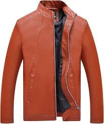 Chaqueta de Cuero Slim para Hombre WanYangg