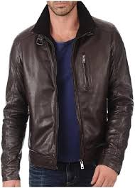 Chaqueta de Cuero Marrón Casual para Hombre - MAJESTIC MAKERS