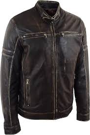 Chaqueta de Cuero Vintage para Motociclista AIDEN