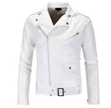 Chaqueta de Cuero Blanca para Hombre