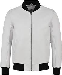 Chaqueta de Cuero Napa para Hombre - Blanca 100%