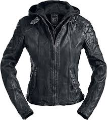 Chaqueta de Cuero Negro Gipsy Chasey para Mujer