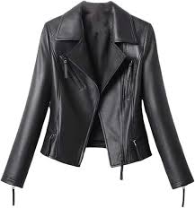 Chaqueta de Piel de Oveja para Mujer - Estilo Motocicleta