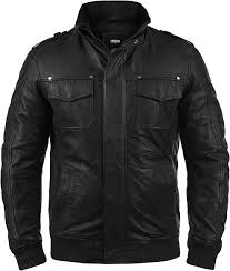 Chaqueta de Cuero Masculina Solid Camash - Talla S