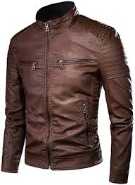 Chaqueta de Cuero Retro para Hombre