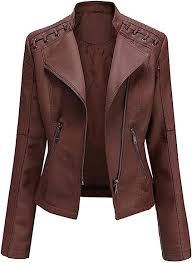 Chaqueta de Cuero Biker para Mujer Otoño