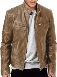 Chaqueta de Cuero DFHRT para Hombre