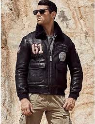 Chaqueta de Piel de Oveja para Hombre - Estilo Piloto