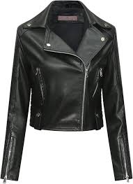 Chaqueta Corta de Cuero PU para Mujer - Estilo Motociclista