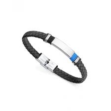 Pulsera Viceroy de Acero y Piel Negra para Hombre