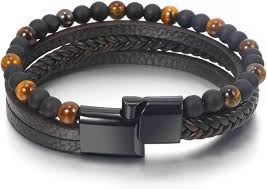 Pulsera Masculina de Ojo de Tigre Natural