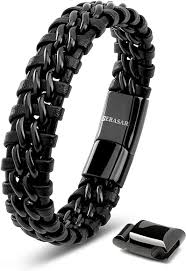 Pulsera de Joyería para Hombre SERASAR - 17cm Negro