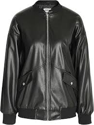 Chaqueta Bomber Oversize PU Negra NOISY MAY NMRONJA