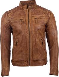 Chaqueta Biker de Cuero para Hombre Aviatrix