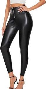 Leggings de Cuero Mujer Cintura Alta Push Up