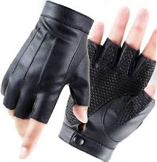 Guantes de Cuero Sin Dedos para Hombre - LJCZKA